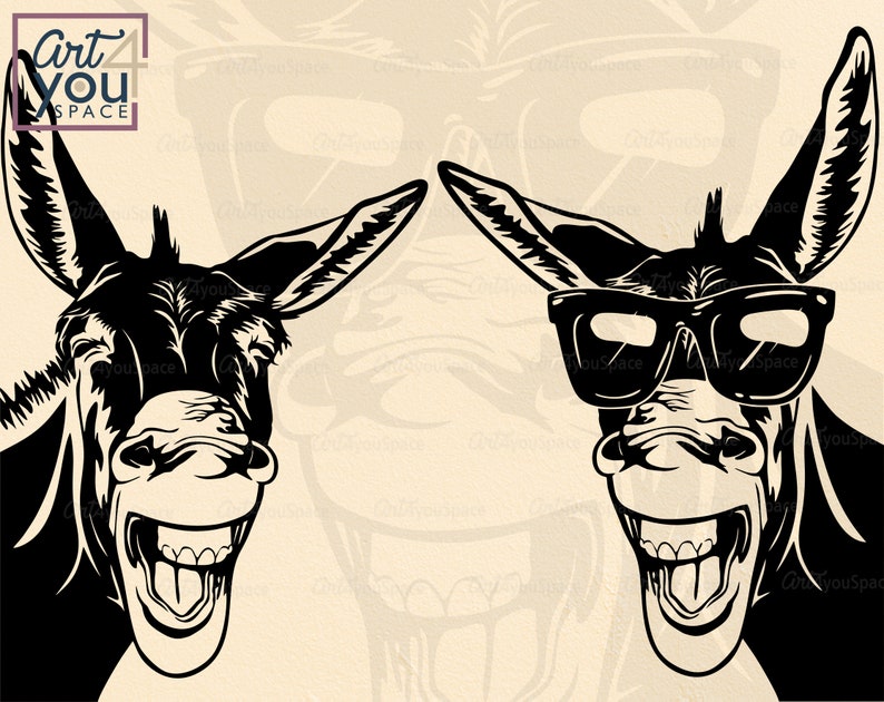 Download Donkey Svg cricut Funny animal glasses farm head peeking | Etsy