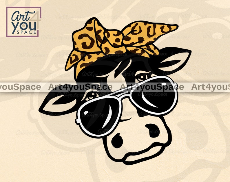 Download Cow Svg Cricut Heifer bandana glasses buble gum Farm ...