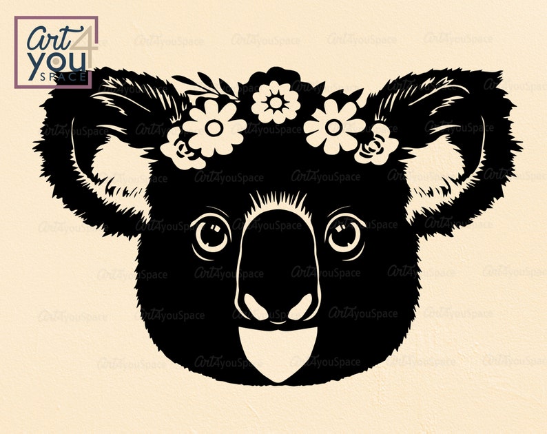 Download Koala Svg file for cricut koala flower crown Australian | Etsy