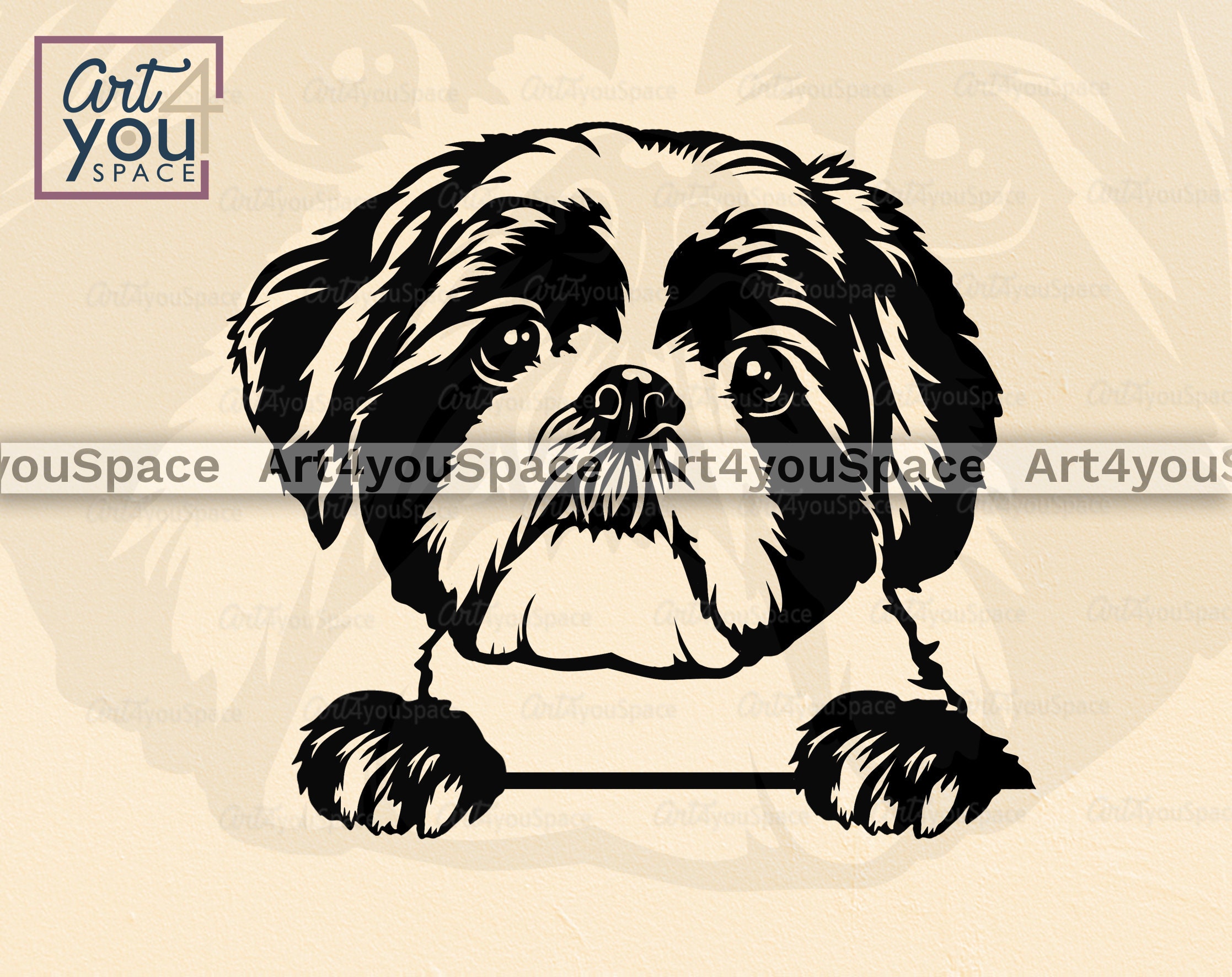 Shih tzu svg dog SVG file for Cricut Cute face clipart | Etsy