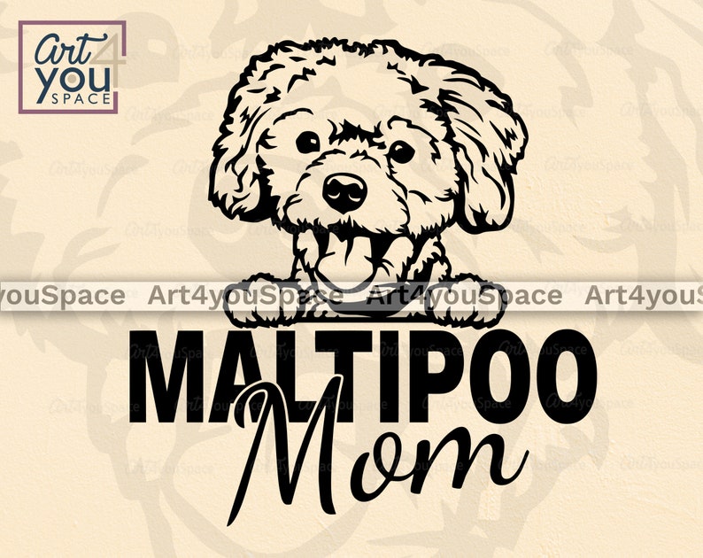 Maltipoo dog svg Cricut Cute puppy clipart download png Etsy
