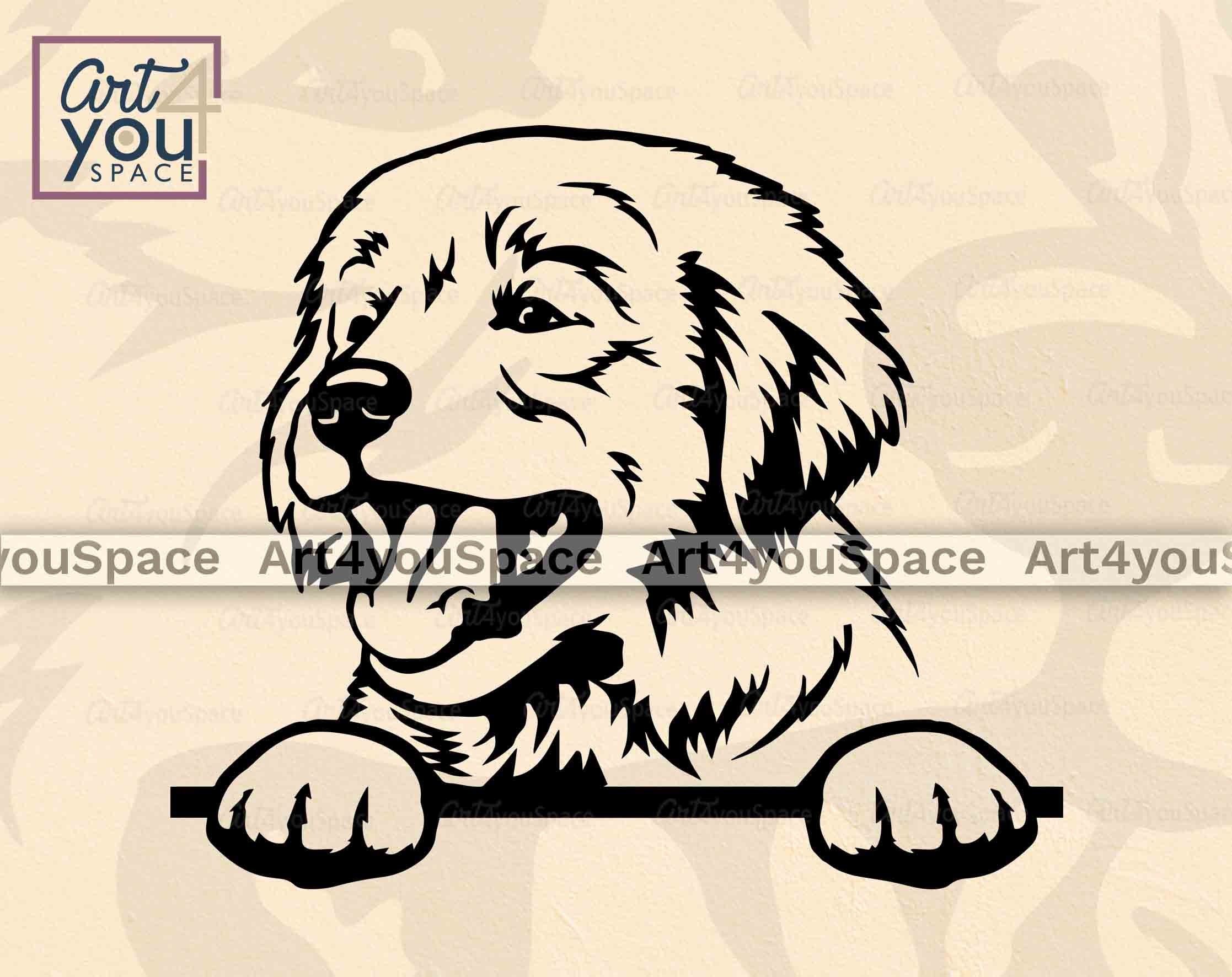 Golden Retriever Puppy SVG Files for Cricut Peeking Goldie - Etsy