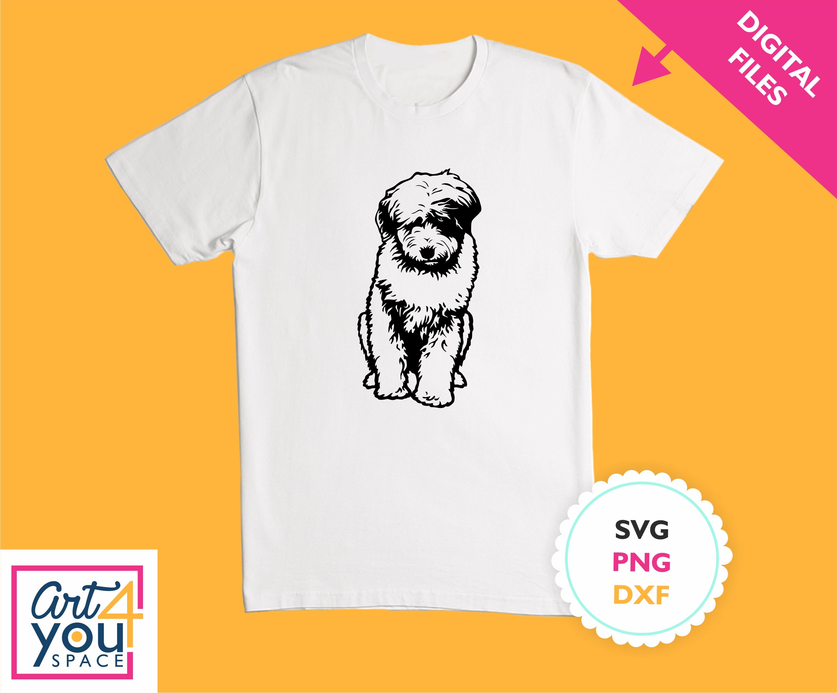 Old English Sheepdog Dog SVG File Cricut Download Dog Face 