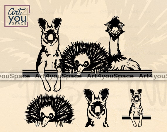 Kangaroo Emu Echidna Svg File Cricut Project Australian Etsy