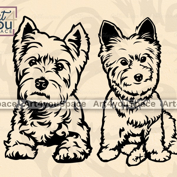 West Highland White Terrier, dog svg Cricut, westie clipart, png, breed, download printable art, vector, peeking Face Head paw body, dxf cut