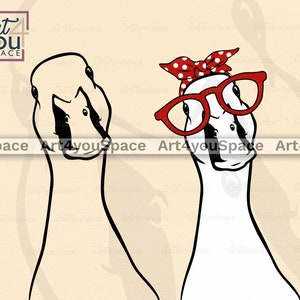 Ente SVG-Dateien für Cricut, lustige Enten Kopf Bandana, Clipart Download, Leben auf dem Bauernhof, Tier, Geflügel Vektor, druckbare Kunst, Png, Dxf, Vogel