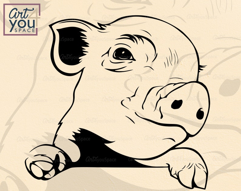 Download Mini Pig Svg files for cricut pig pet tag clipart vector | Etsy