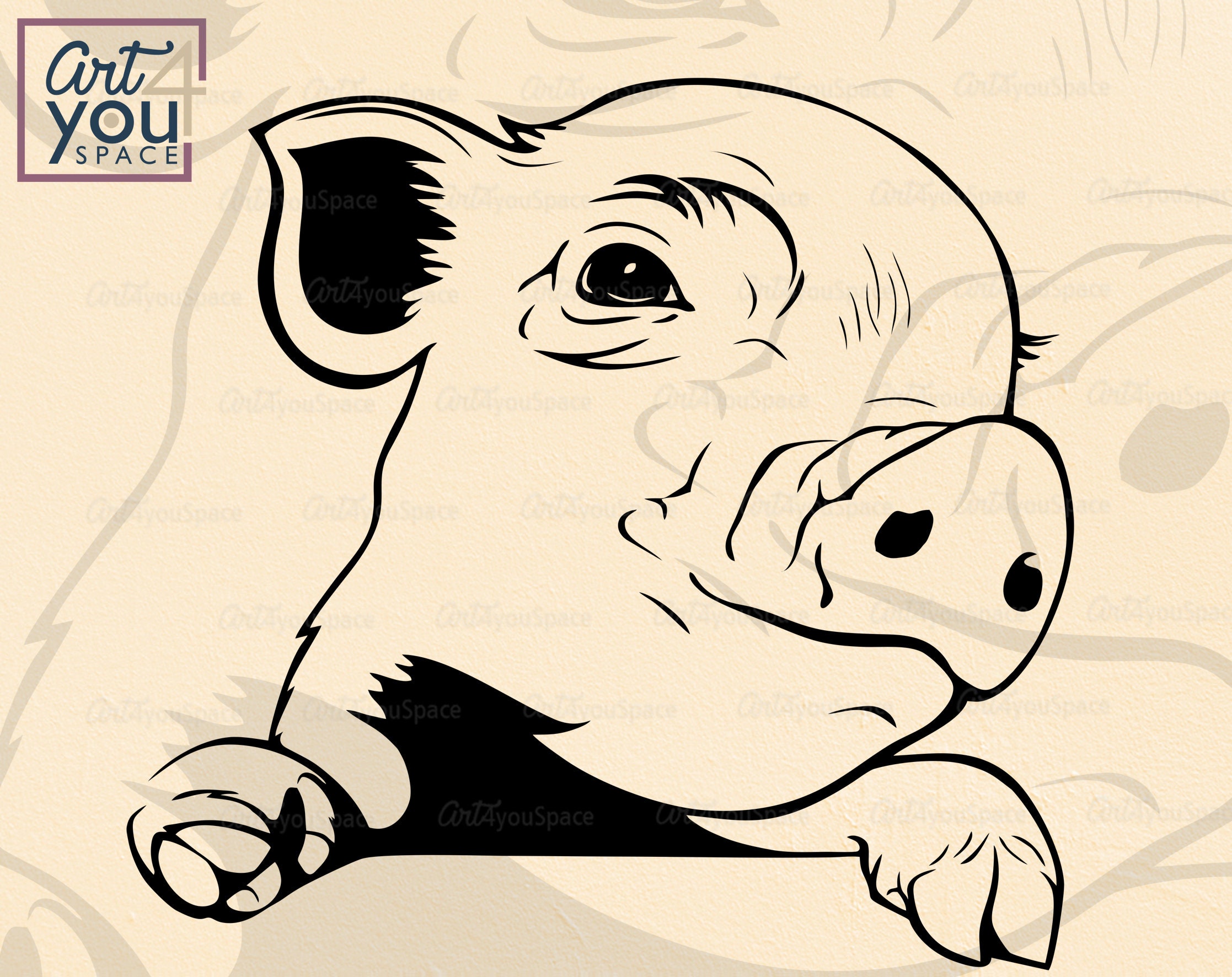 Download Instant Download Pig Svg Baby Pig Animal Clipart For Cameo Silhouette Cute Little Piglet Free Svg Cutting File Stencil Files For Cricut Pet Supplies Urns Memorials Lifepharmafze Com