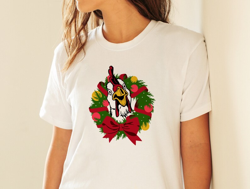 Download Chicken with Christmas wreath Svg files for cricut xmas | Etsy
