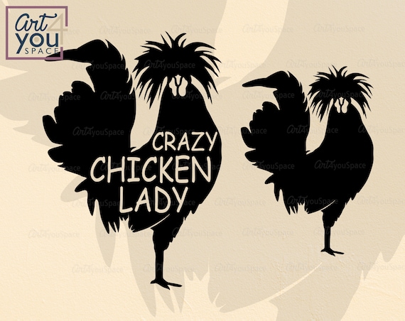 Download Crazy chicken lady Polish chicken svg silhouette Cricut | Etsy