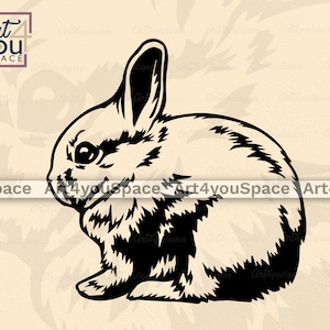 Netherland dwarf rabbit svg files for Cricut, rabbit SVG, bunny clipart, cute pet vector download, printable art, farm animal cut file image 5