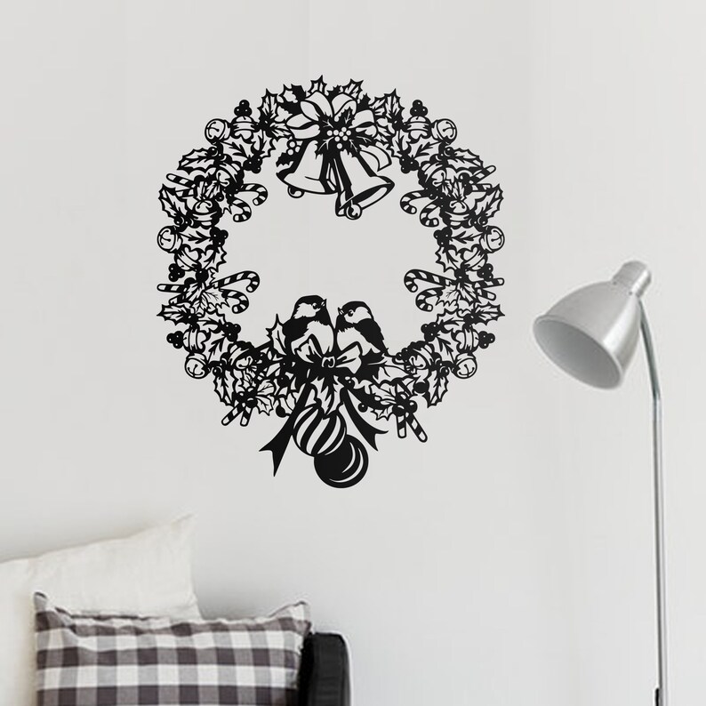 Download Christmas wreath svg Cricut xmas cut stencil laser cut | Etsy