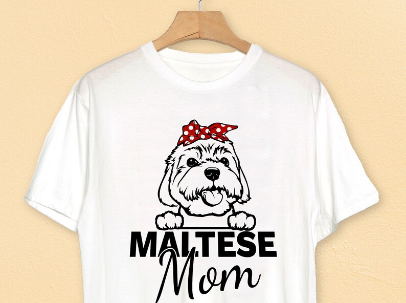 Maltese mom svg dog svg cricut Cute Pet bandana glasses | Etsy