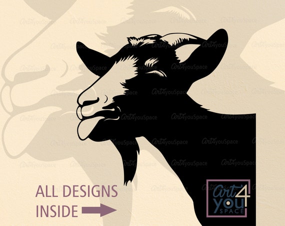 Download Goat svg funny peeking goat Ibex dairy goat funny animal ...
