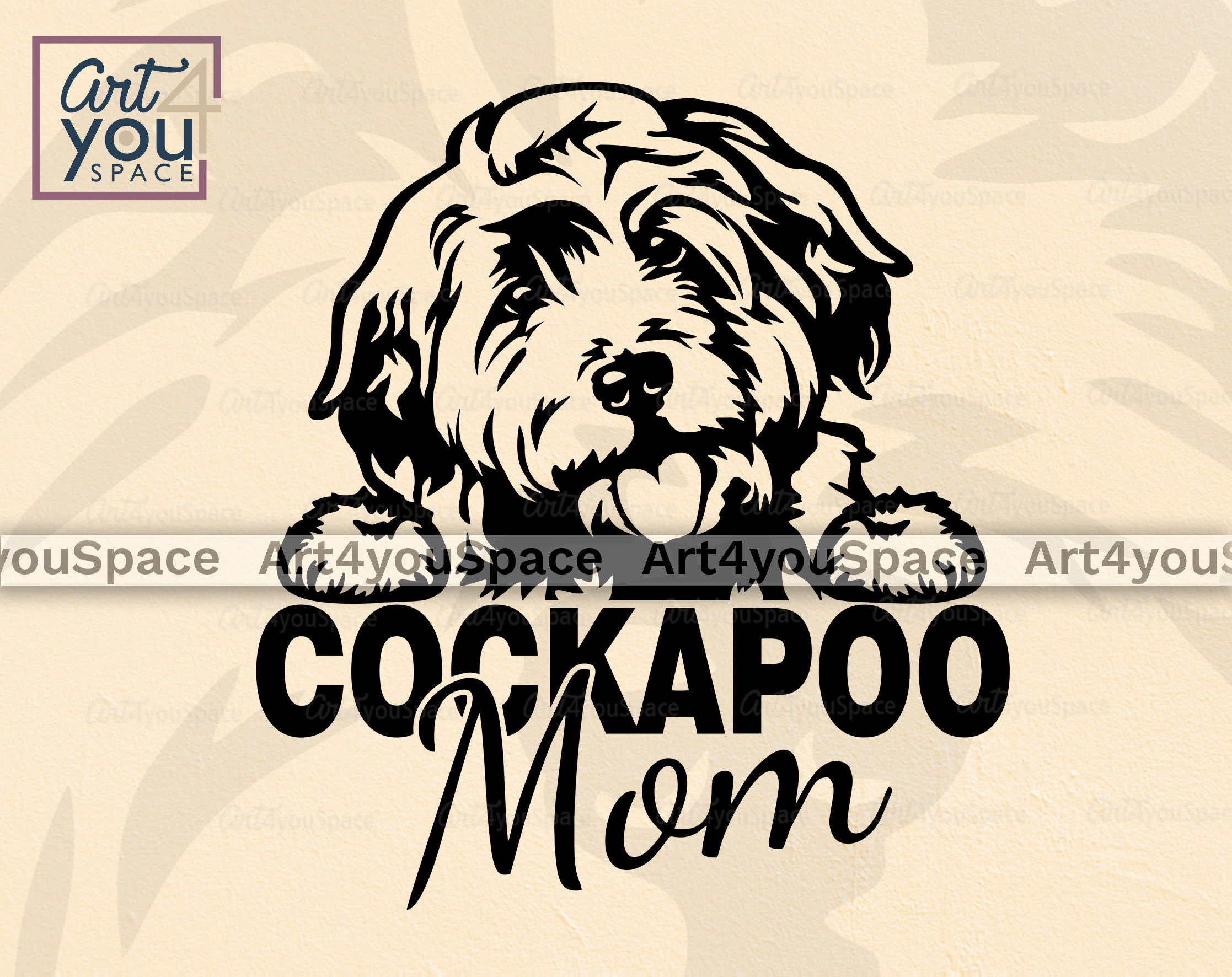 Cockapoo Dog SVG Cricut, Cute Puppy Clipart, Download PNG, Breed Vector ...