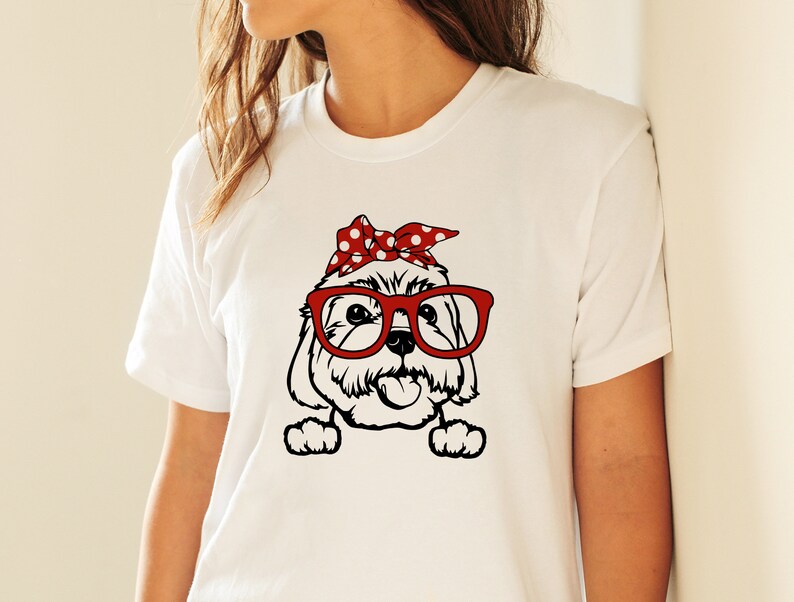 Download Maltese mom svg dog svg cricut Cute Pet bandana glasses | Etsy