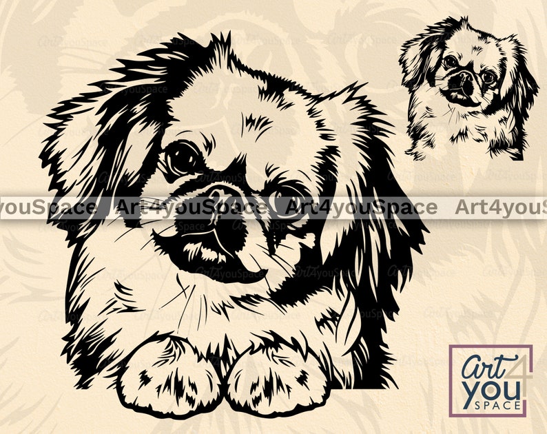 Pekingese svg dog svg file for Cricut peeking puppy face | Etsy