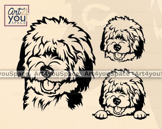 Old English Sheepdog Dog SVG File Cricut Download Dog Face 