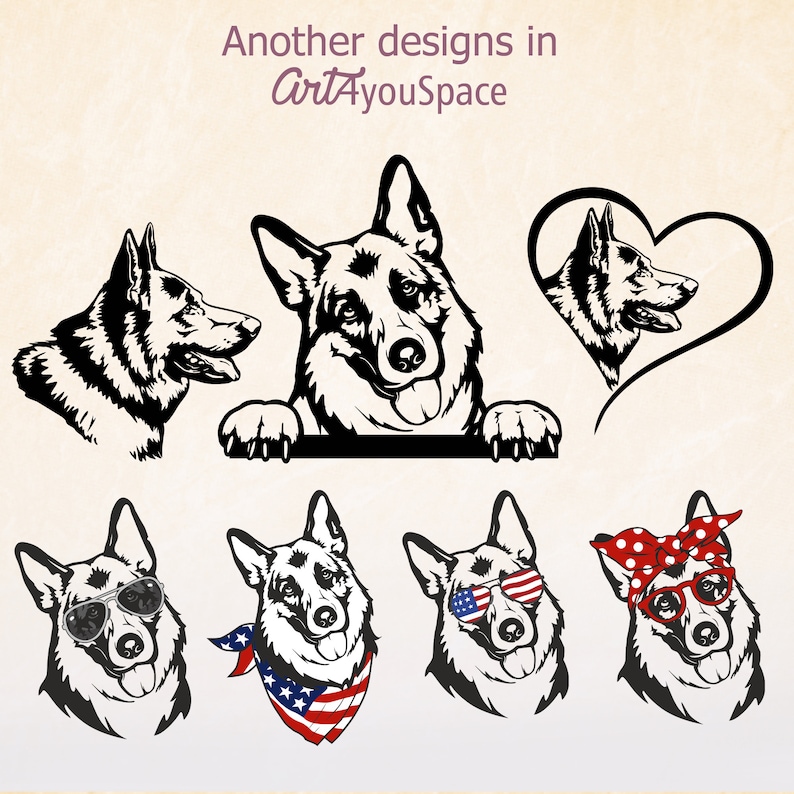 Download German shepherd svg dog svg Valentine GSD printable | Etsy