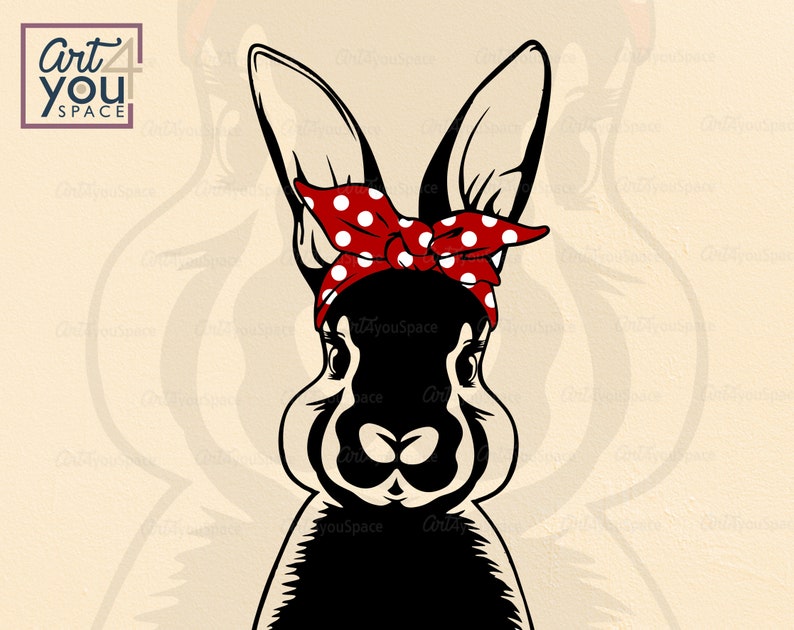 Download Rabbit SVG Bunny glasses bandana svg files for cricut | Etsy