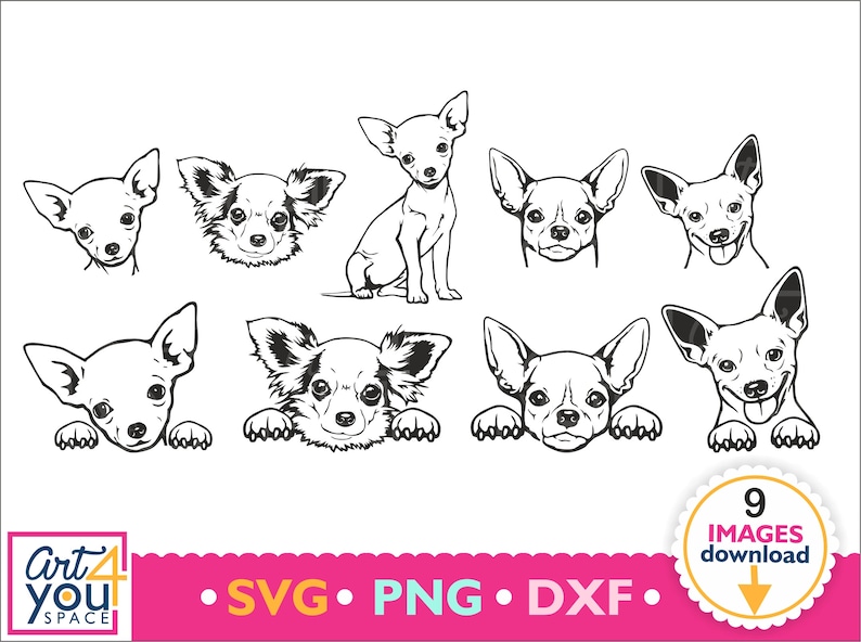 Download Chihuahua SVG bundle dog svg cricut cute animal face | Etsy