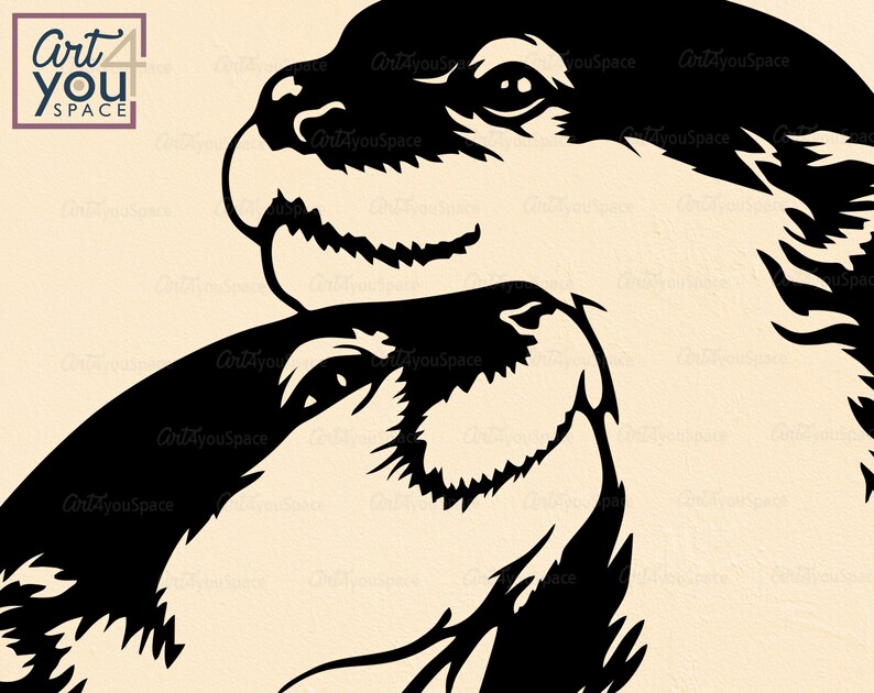 Download Cute otter love svg animal dxf Cricut couple Clipart laser ...