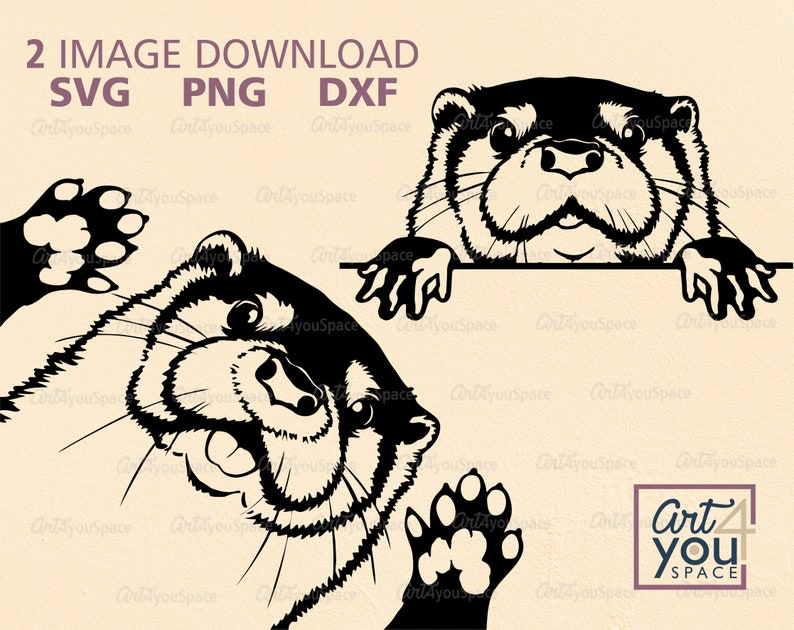Download Cute Otter SVG Peeking svg peekaboo face Animal lover svg | Etsy