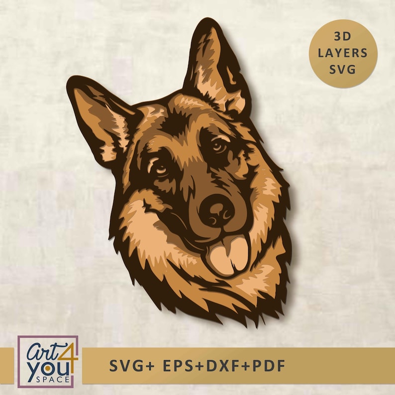 German Shepherd 3d svg