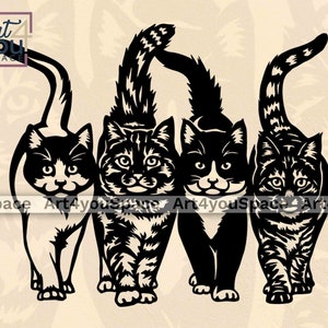 Arquivos SVG de gato para Cricut, arquivos de plasma Dxf, download digital de clipart de animais domésticos PNG, vetor de corte a laser Cnc Lightburn, projetos Glowforge