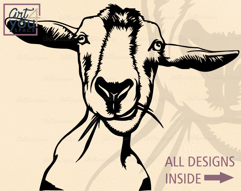 Download Funny goat svg farm animal Ibex Billy goat clipart | Etsy