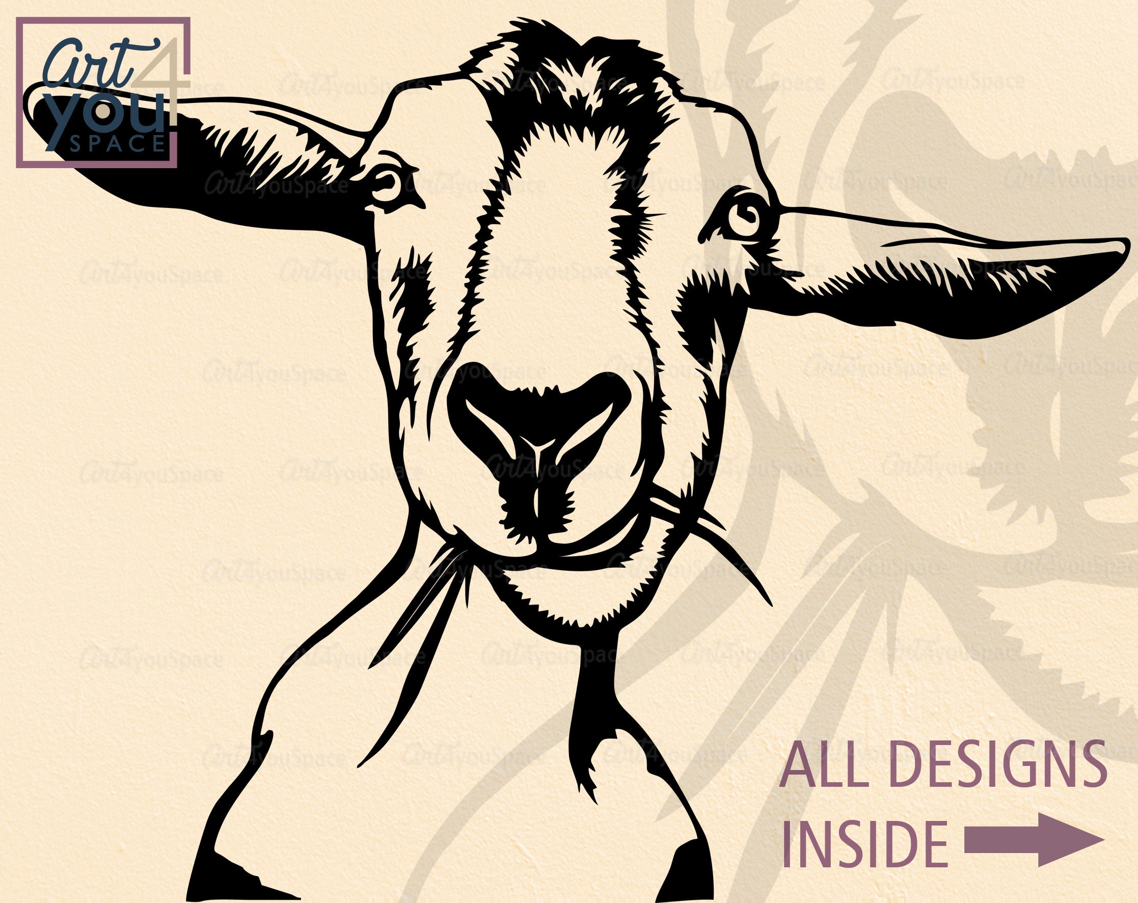 Download Funny goat svg farm animal Ibex Billy goat clipart | Etsy