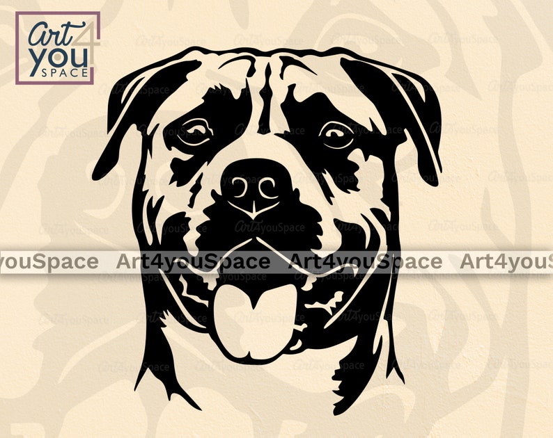 Download American Staffordshire Terrier dog svg files for Cricut | Etsy