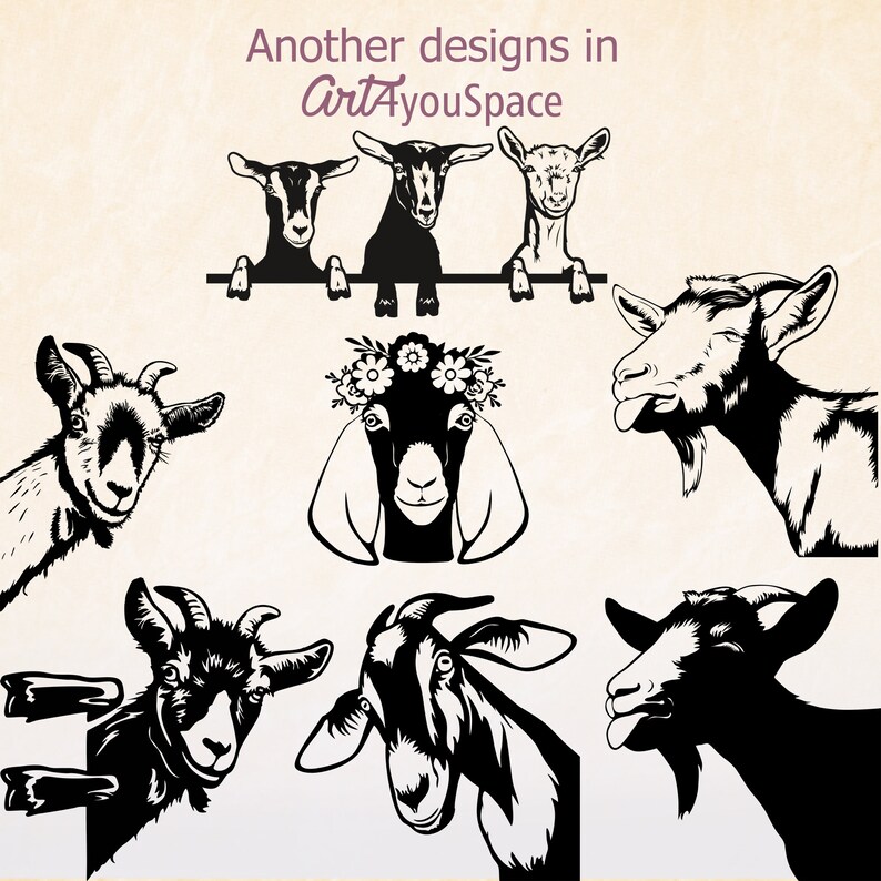 Download Goat svg floral wreath svg flower headband farm animal | Etsy