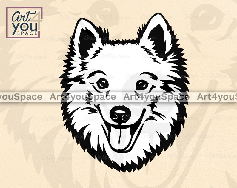 Download American Eskimo svg dog face vector Cricut project | Etsy