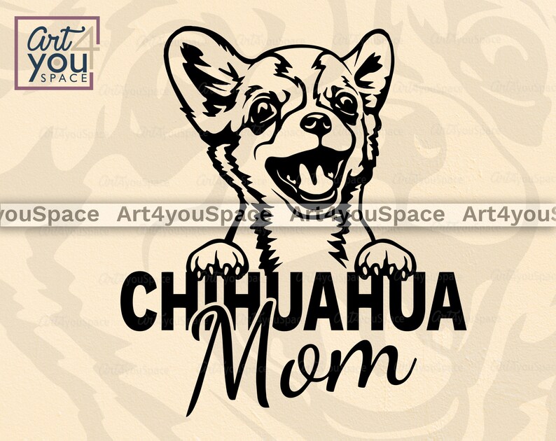 Download Chihuahua mom SVG Dog Cricut project Funny peeking pet ...