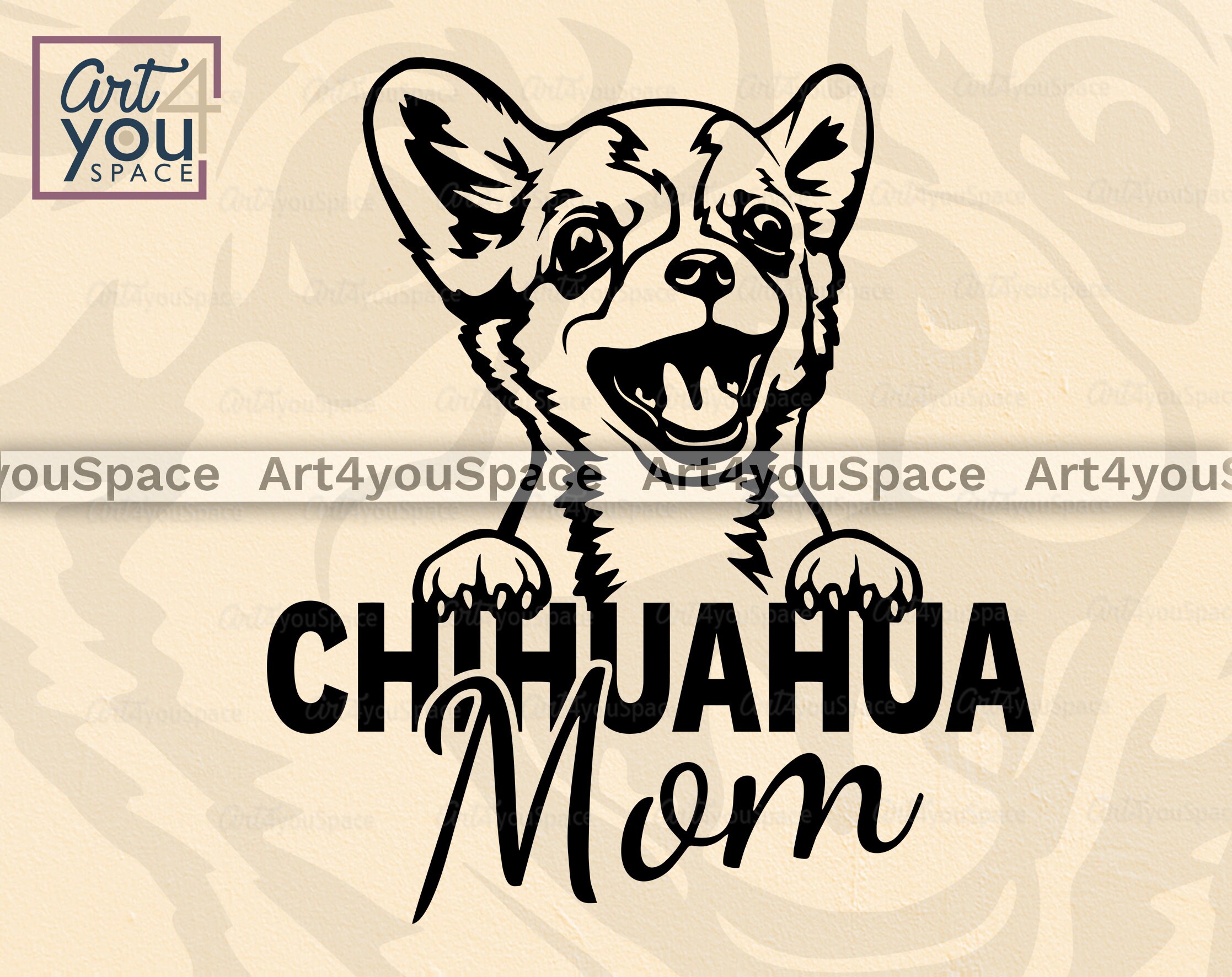 Download Chihuahua mom SVG Dog Cricut project Funny peeking pet ...