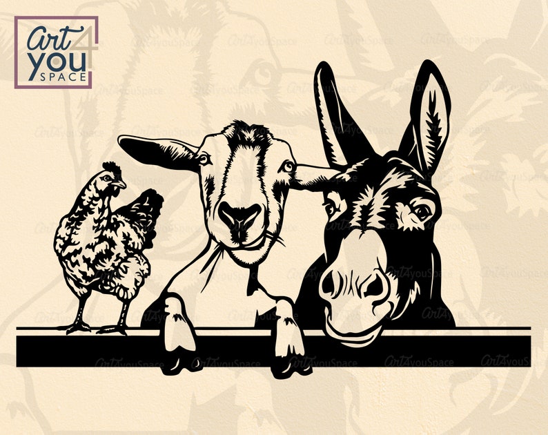 Download Farm animals clipart svg files for cricut Pig cow Emu ...