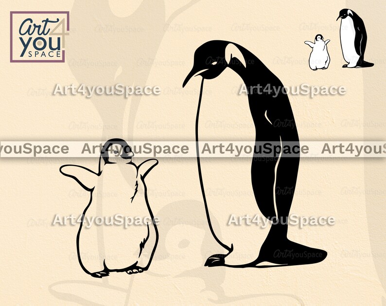 Download Penguin Svg file for Cricut cute Penguin mom baby Clipart ...