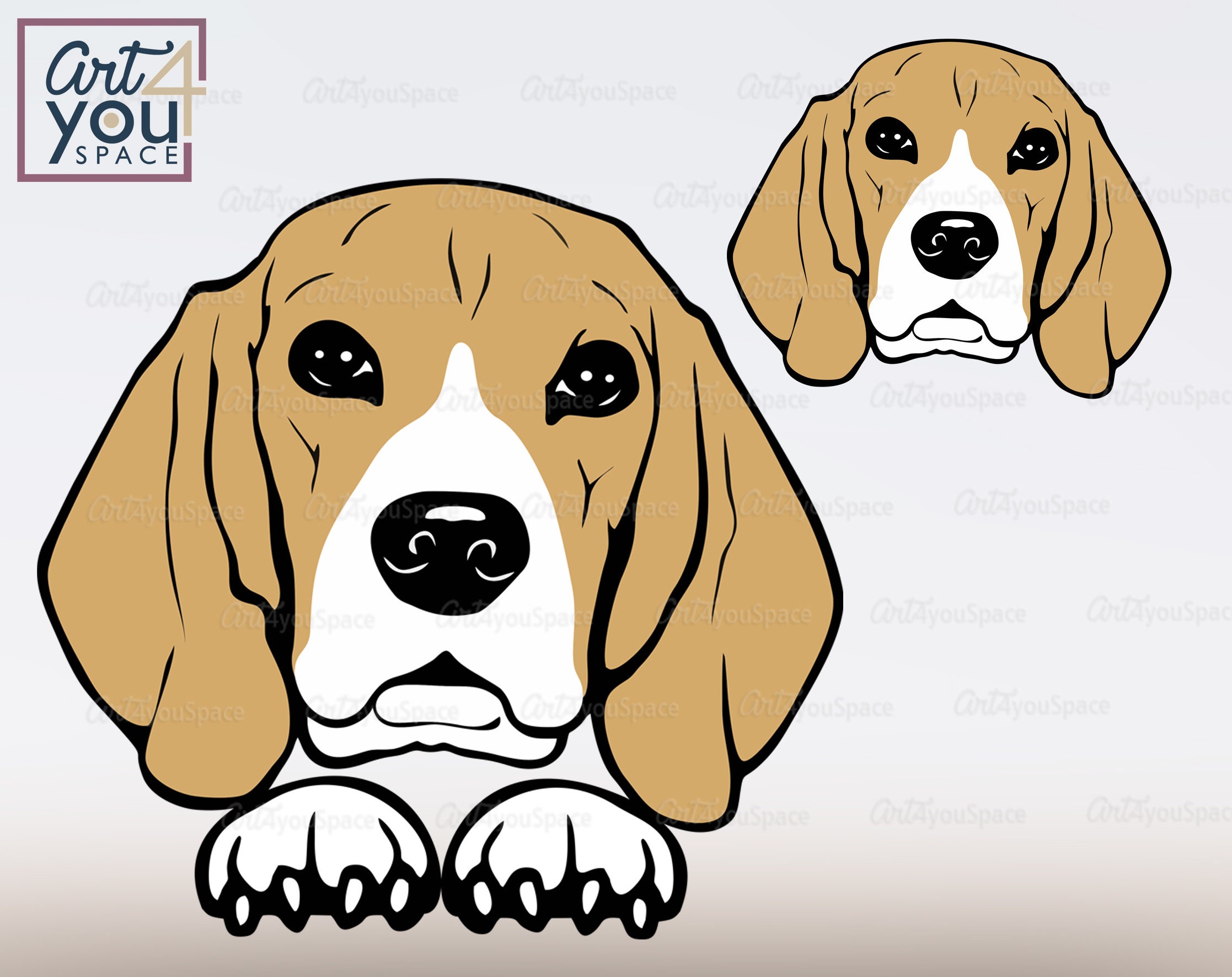 Beagle Svg Dog Svg Peeking Cricut Face Head Cute - Etsy UK