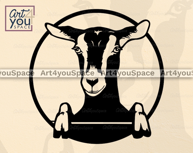Download Goat svg floral wreath vector cut file farm animal peek a ...