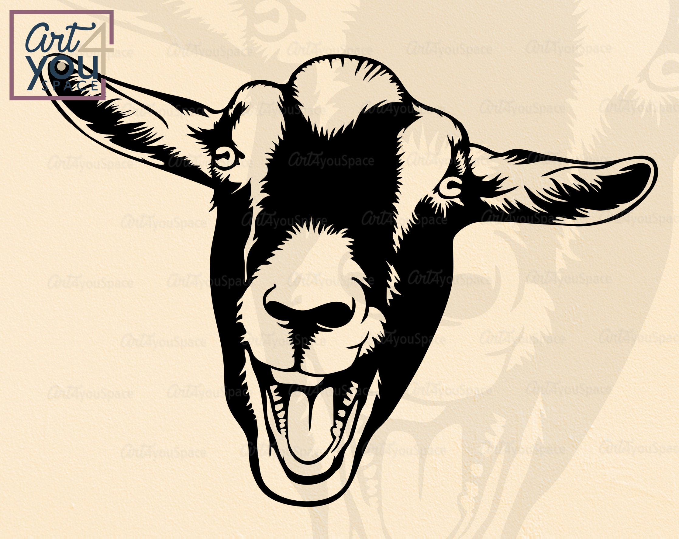 Goat Head Svg Cricut Clipart Farm Animal Funny Face Download - Etsy Canada