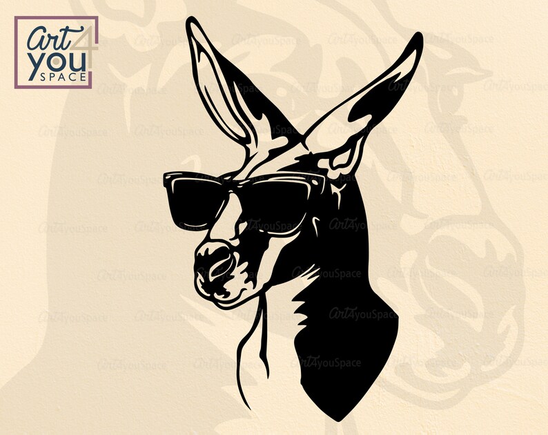 Download Kangaroo Svg cricut Funny Australian animal glasses | Etsy