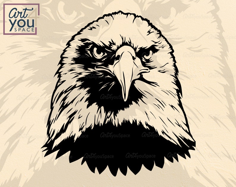 Download Pet Portraits Art Collectibles T Shirt Stencil Realistic Graphic Vector Art Bald Eagle Svg Png Printable Dxf American Bird Head Clipart Mascot Cricut Download