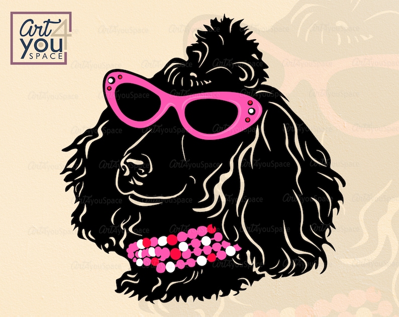 Poodle Svg Dog Svg Files for Cricut Black Poodle Glasses - Etsy