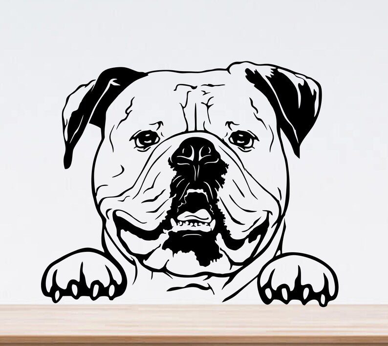 American bulldog svg peeking dog svg file for cricut Face | Etsy