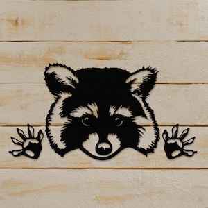 Svg, curious raccoon face with paws, racoon Cute, clipart, Funny animals, Woodland, Silhouette, vector, Peekaboo, download, png, dxf image 5