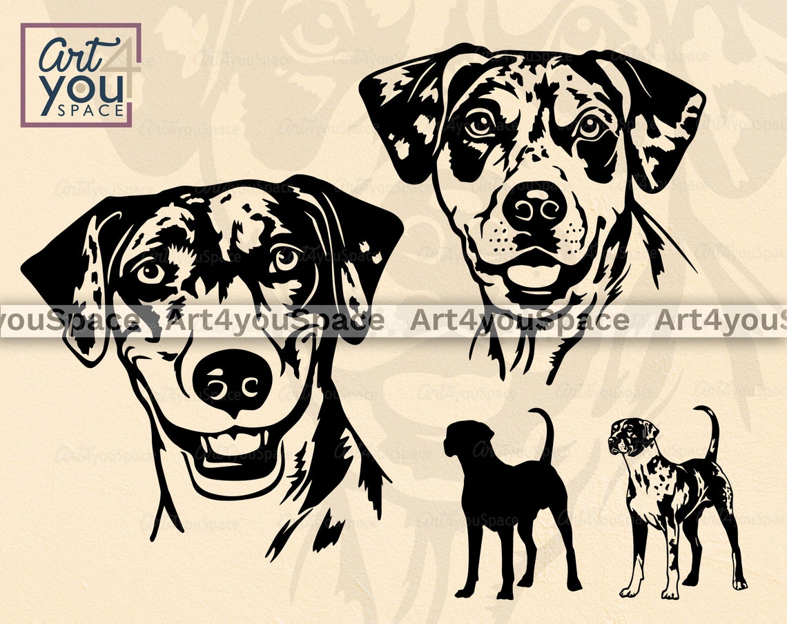 Catahoula Dog svg files for Cricut face head Catahoula | Etsy