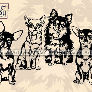 Chihuahua svg, dog svg ClipArt, breed, head, Dog face vector, Memorial love, Download, cricut, png, dxf, printable art, shirt svg, cut file