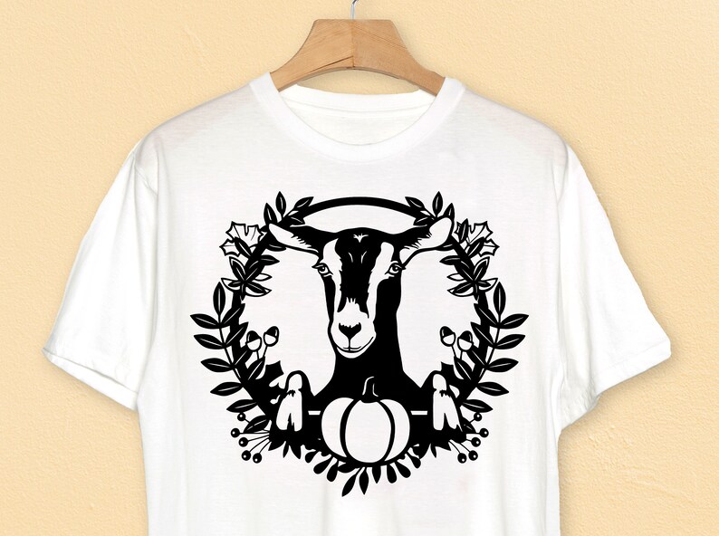 Download Goat svg floral wreath vector cut file farm animal peek a ...