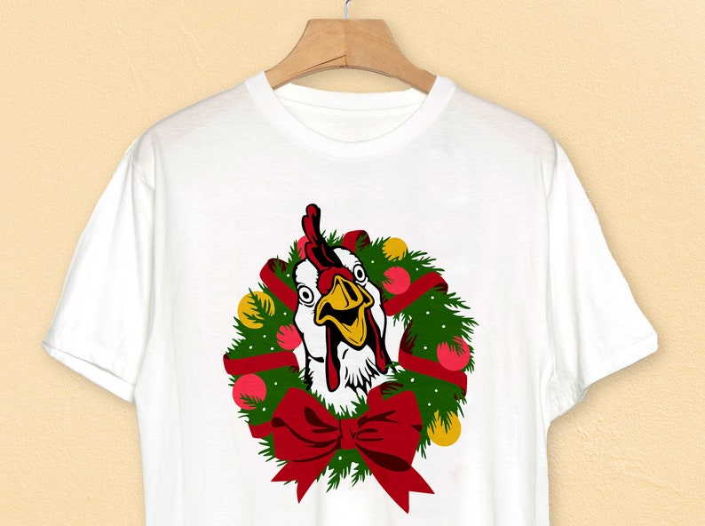 Download Chicken with Christmas wreath Svg files for cricut xmas | Etsy